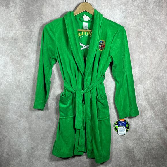 Nickelodeon Teenage Mutant Ninja Turtles‎ Robe Boys Large 10/12 Green Fleece NEW - Picture 1 of 10
